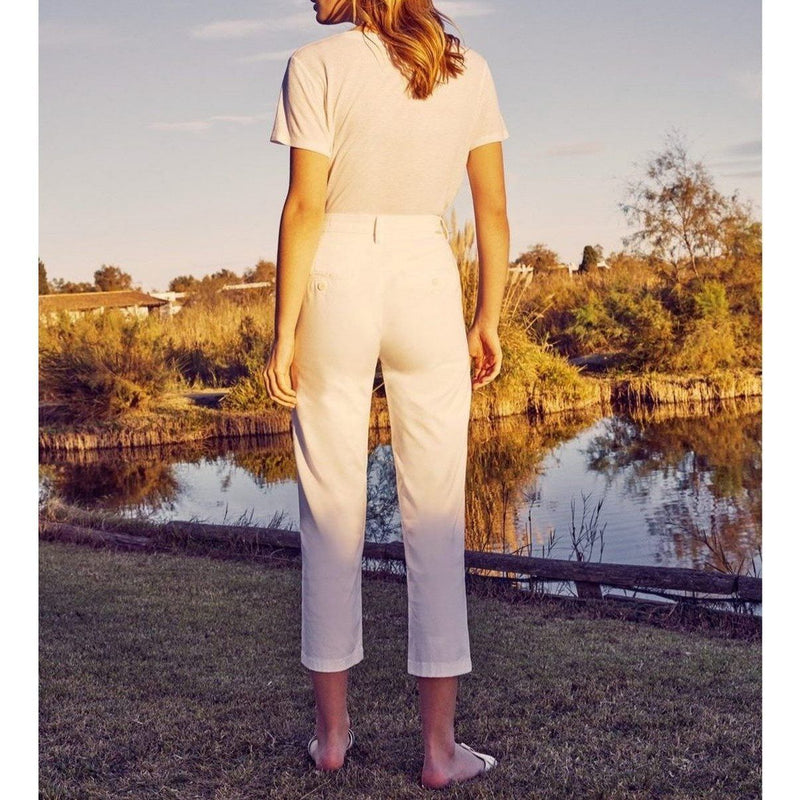 Pantalon Chino Highwaist Cropped Sandy Highwaist - White - Reiko - The Bradery