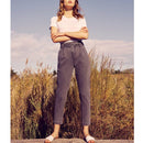 Pantalon Cigarette Highwaist Cropped Ava - Dnm Grey - Reiko - The Bradery