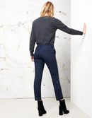 Pantalon Cigarette Lizzy Fancy - Navy Silver Stripes - Reiko - The Bradery
