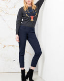 Pantalon Cigarette Lizzy Fancy - Navy Silver Stripes - Reiko - The Bradery