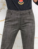 Pantalon Cigarette Lizzy Fancy - Silver Houndstooth - Reiko - The Bradery