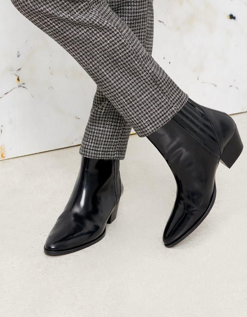 Pantalon Cigarette Lizzy Fancy - Silver Houndstooth - Reiko - The Bradery