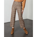 Pantalon Cigarette Pantalon Straight Cropped Laryfancy - Camel Checks - Reiko - The Bradery