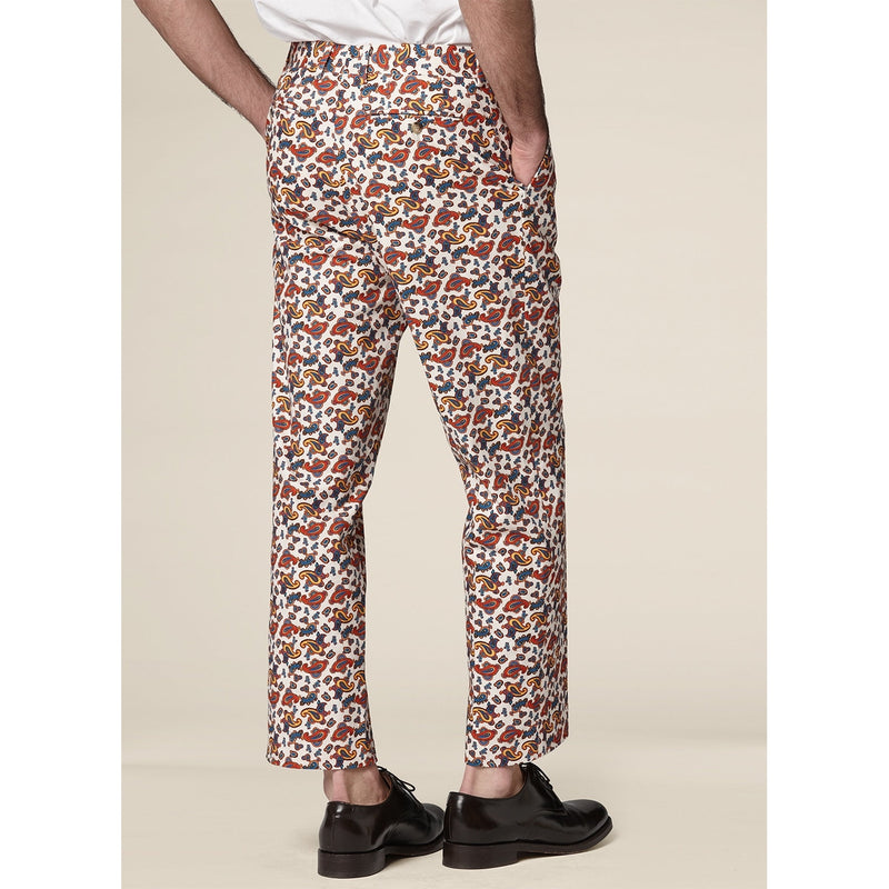 Pantalon - Ecru - Motif Cachemire CHINO De Fursac