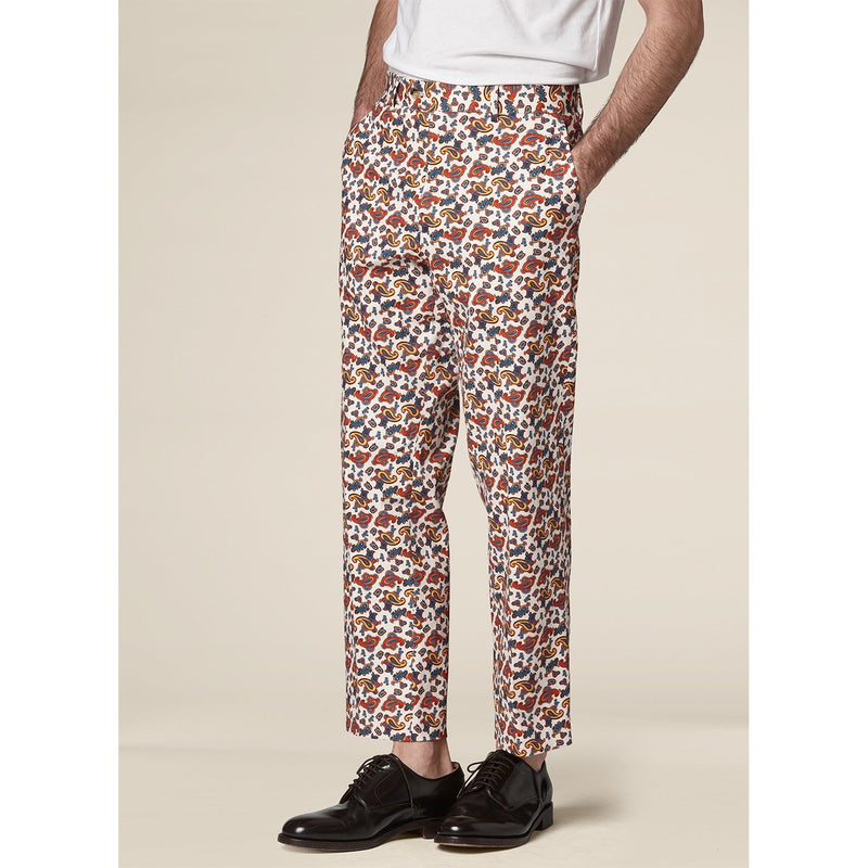 Pantalon - Ecru - Motif Cachemire CHINO De Fursac