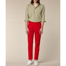 Red Cotton Stretch Pants - Red - Fursac - The Bradery