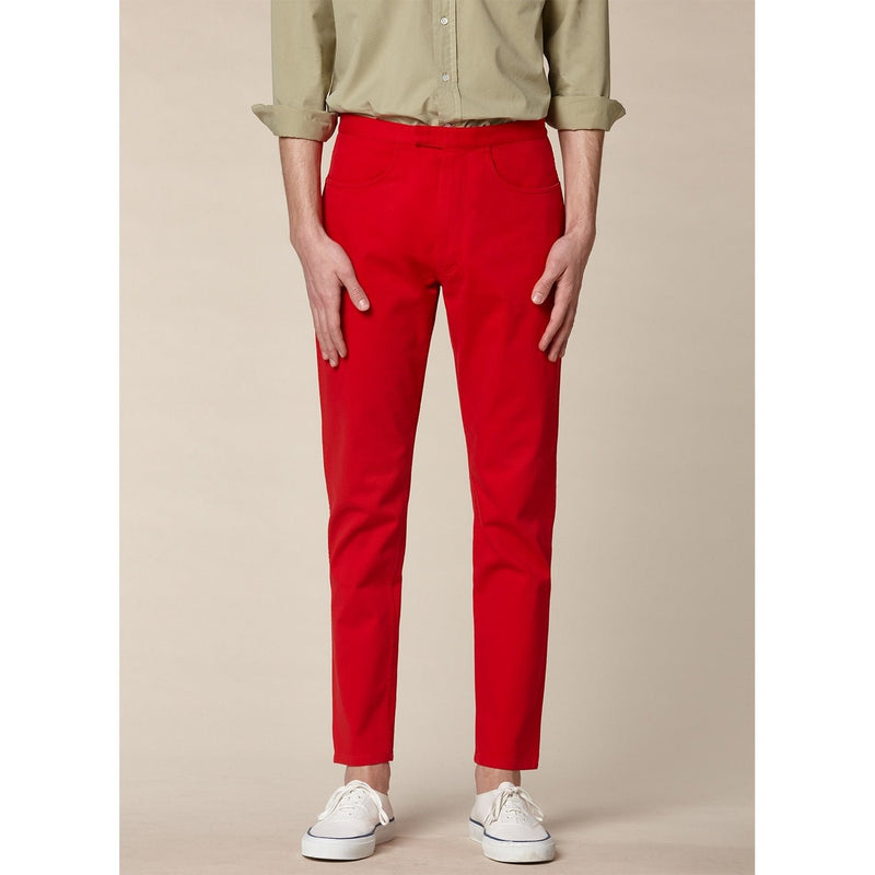 Pantalon En Coton Stretch Rouge - Rouge - Fursac - The Bradery