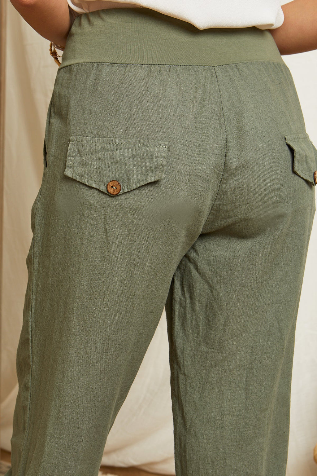 Khaki Trousers - Women TROUSERS & SHORTS Autour Du Lin