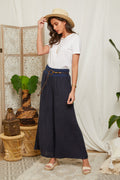 Navy Trousers - Women TROUSERS & SHORTS Autour Du Lin