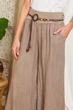 Taupe Trousers - Women TROUSERS & SHORTS Autour Du Lin