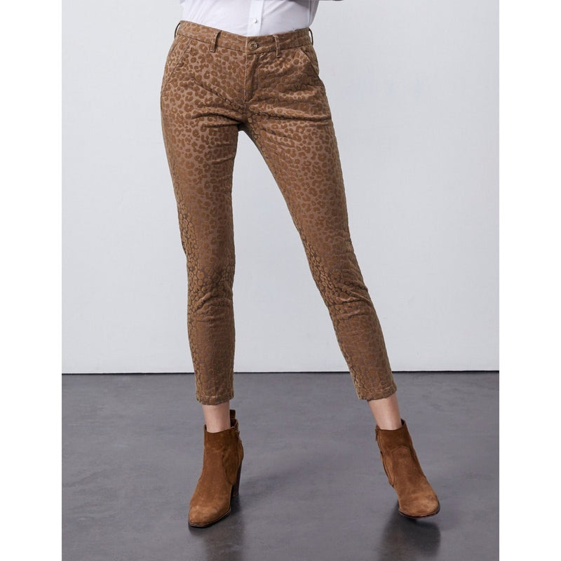 Pantalons Basic Sandy Cropped - Taupe Leopard - Reiko - The Bradery