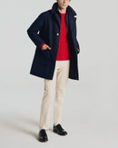 Navy Blue Wool Blend Parka - Navy Blue - De Fursac - The Bradery