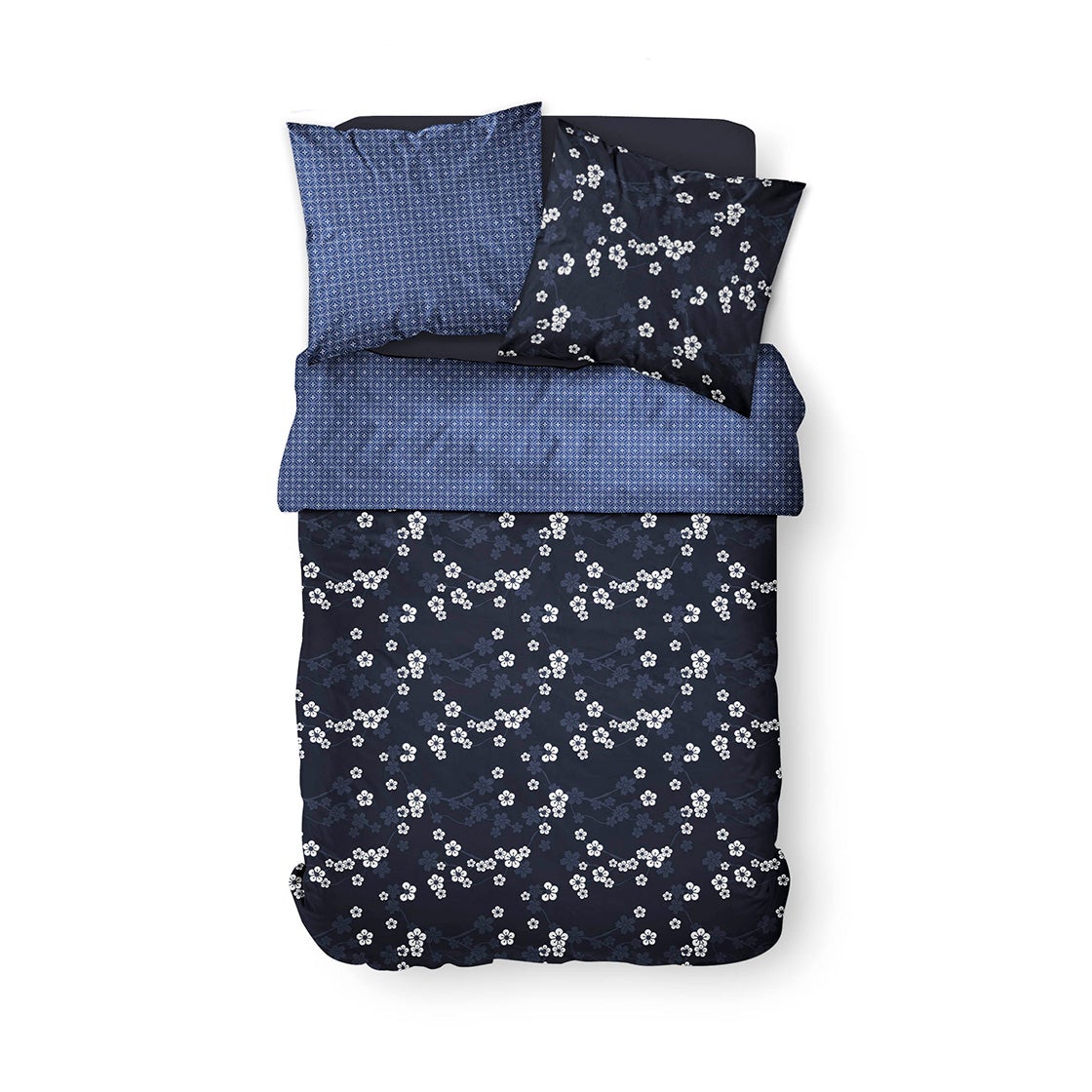 Juego de cama para 2 personas de algodón estampado Sunshine 5.11 - Azul Juego de cama TODAY