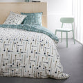Parure De Lit 2 Personnes Coton Imprime Sunshine 6.46 - Blanc Parure de Lit TODAY2