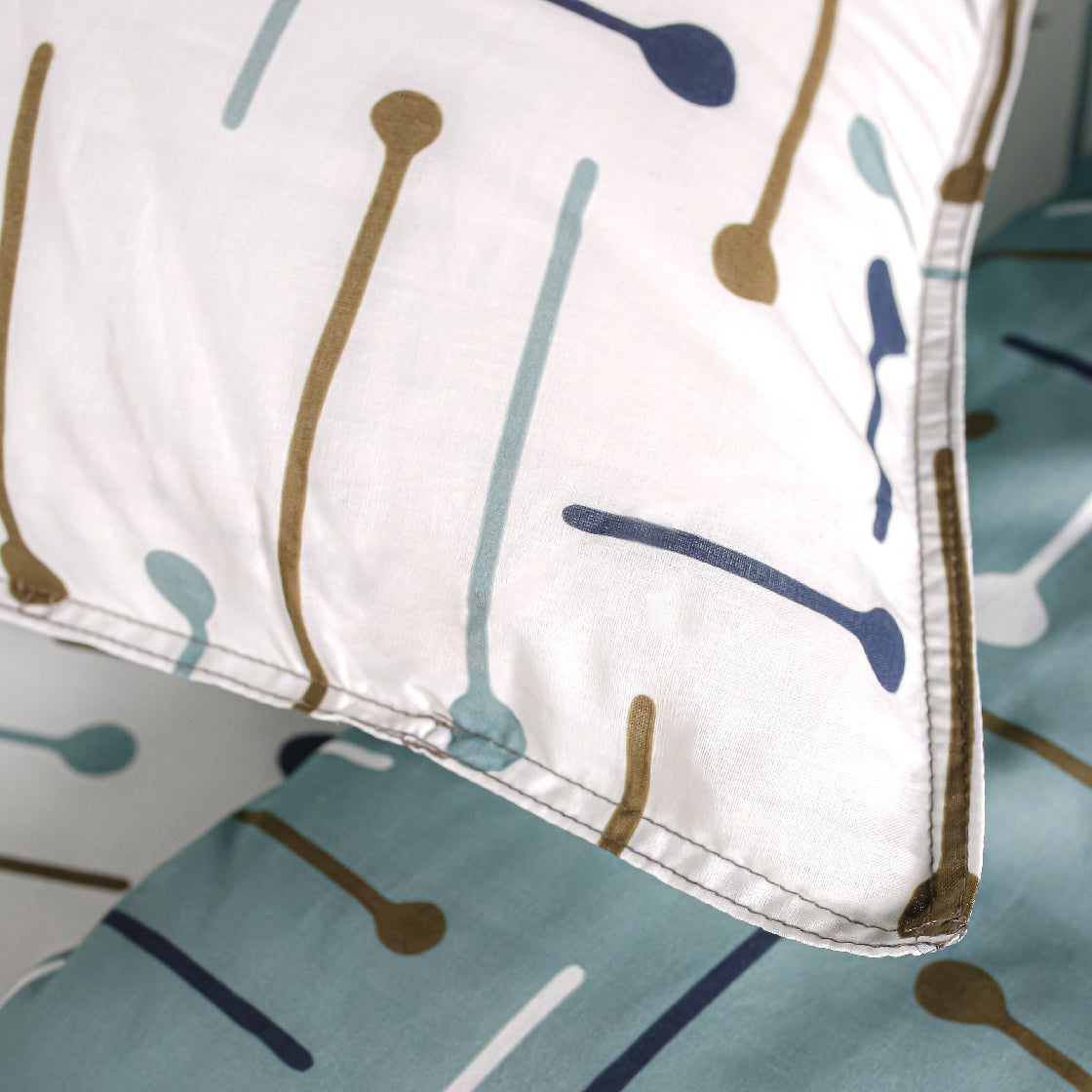 Parure De Lit 2 Personnes Coton Imprime Sunshine 6.46 - Blanc Parure de Lit TODAY2