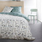 Parure De Lit 2 Personnes Coton Imprime Sunshine 6.46 - Blanc Parure de Lit TODAY2