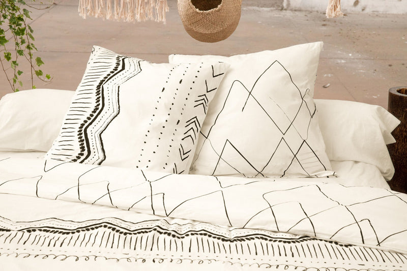 Parure De Lit (Housse De Couette + Taie(s) D'Oreiller) Coton Imprimé Berbere - L'EffetPapillon2 - The Bradery