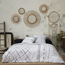 Parure De Lit (Housse De Couette + Taie(s) D'Oreiller) Coton Imprimé Ikat - L'EffetPapillon2 - The Bradery