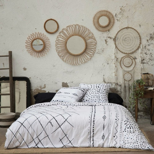 Parure De Lit (Housse De Couette + Taie(s) D'Oreiller) Coton Imprimé Ikat - L'EffetPapillon2 - The Bradery
