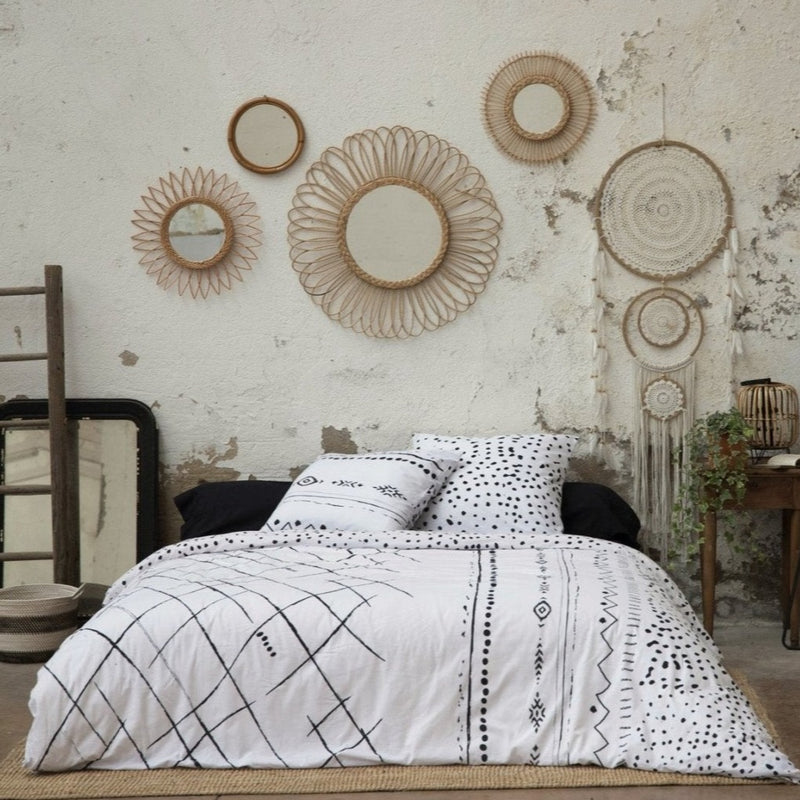 Parure De Lit (Housse De Couette + Taie(s) D'Oreiller) Coton Imprimé Ikat - L'EffetPapillon2 - The Bradery