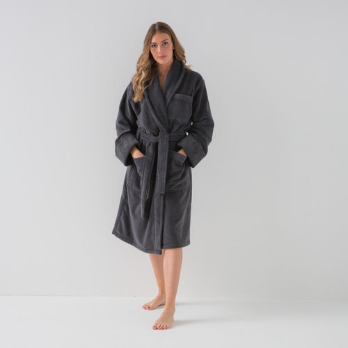 Organic Cotton Bathrobe - Graphite - MOST - The Bradery