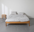 Flat Sheet - In Washed Cotton Percale Blue Stripes