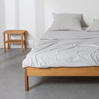 Flat Sheet - In Washed Cotton Percale Blue Stripes
