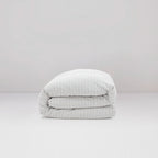 Housse De Couette - En Percale De Coton Lavé - Rayures Bleues