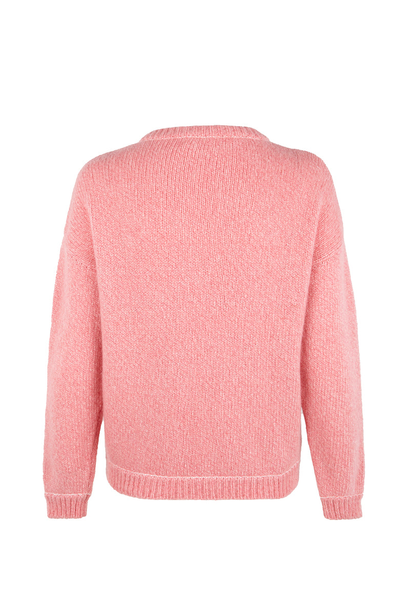 pink cozy sweater. amlul