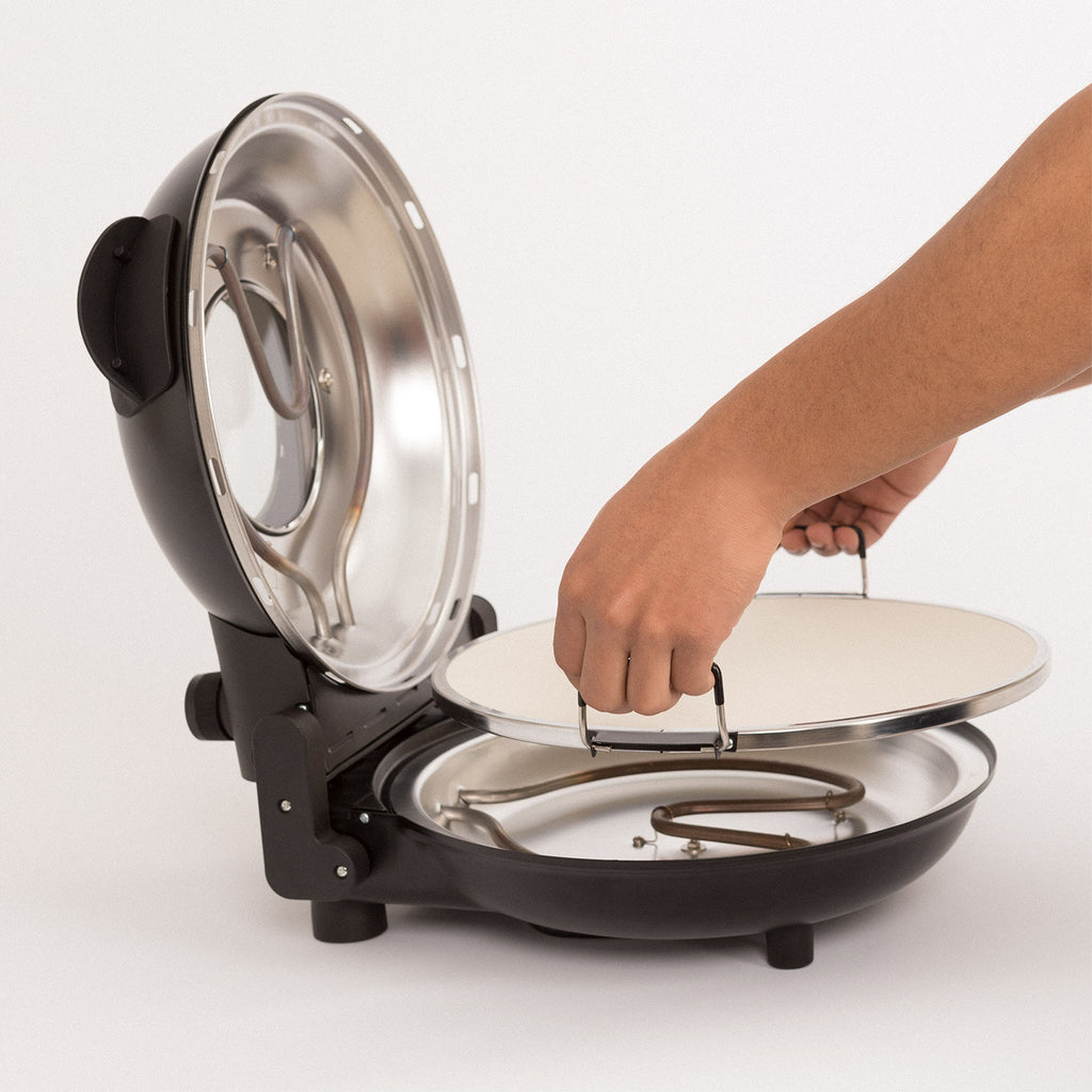 Pizza Maker - Horno de pizza eléctrico con piedra refractaria - Negro