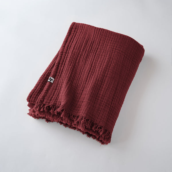Fringed Plaid Gaïa Wine Lees - L'Effet Papillon - The Bradery