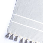 Stockholm Chevron Pompom Plaid - Pearl Gray - Febronie -The Bradery