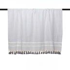 Stockholm Chevron Pompom Plaid - Pearl Gray - Febronie -The Bradery