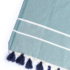Plaid Chevron Pompon Chevron Stockholm - Petrole - Febronie - The Bradery