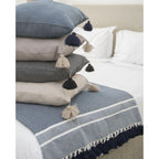 Plaid Chevron Pompon Chevron Stockholm - Petrole - Febronie - The Bradery