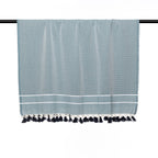 Plaid Chevron Pompon Chevron Stockholm - Petrole - Febronie - The Bradery