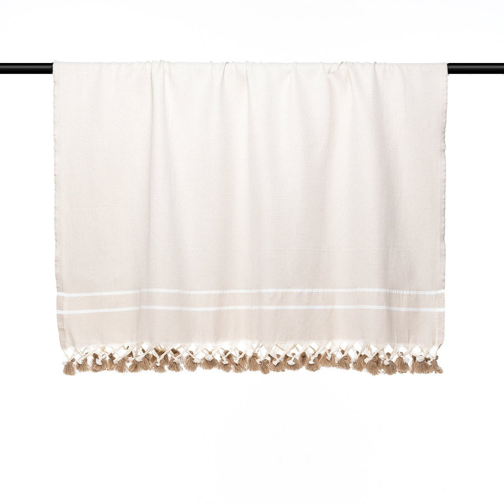 Stockholm Chevron Pompom Plaid - Light Taupe - Febronie -The Bradery