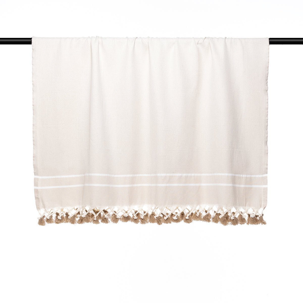 Stockholm Chevron Pompom Plaid - Light Taupe - Febronie -The Bradery