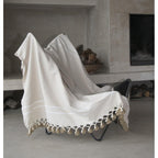 Stockholm Chevron Pompom Plaid - Light Taupe - Febronie -The Bradery