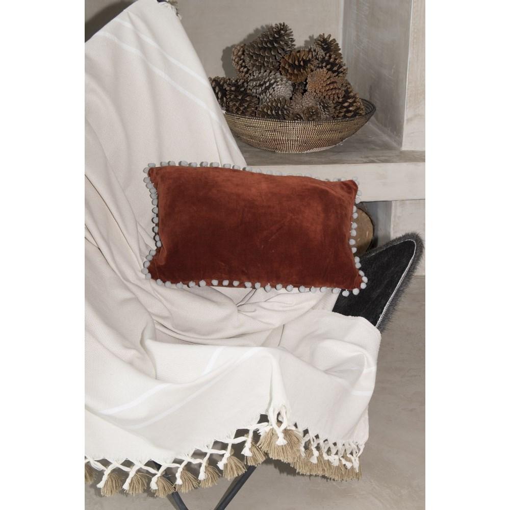 Stockholm Chevron Pompom Plaid - Light Taupe - Febronie -The Bradery