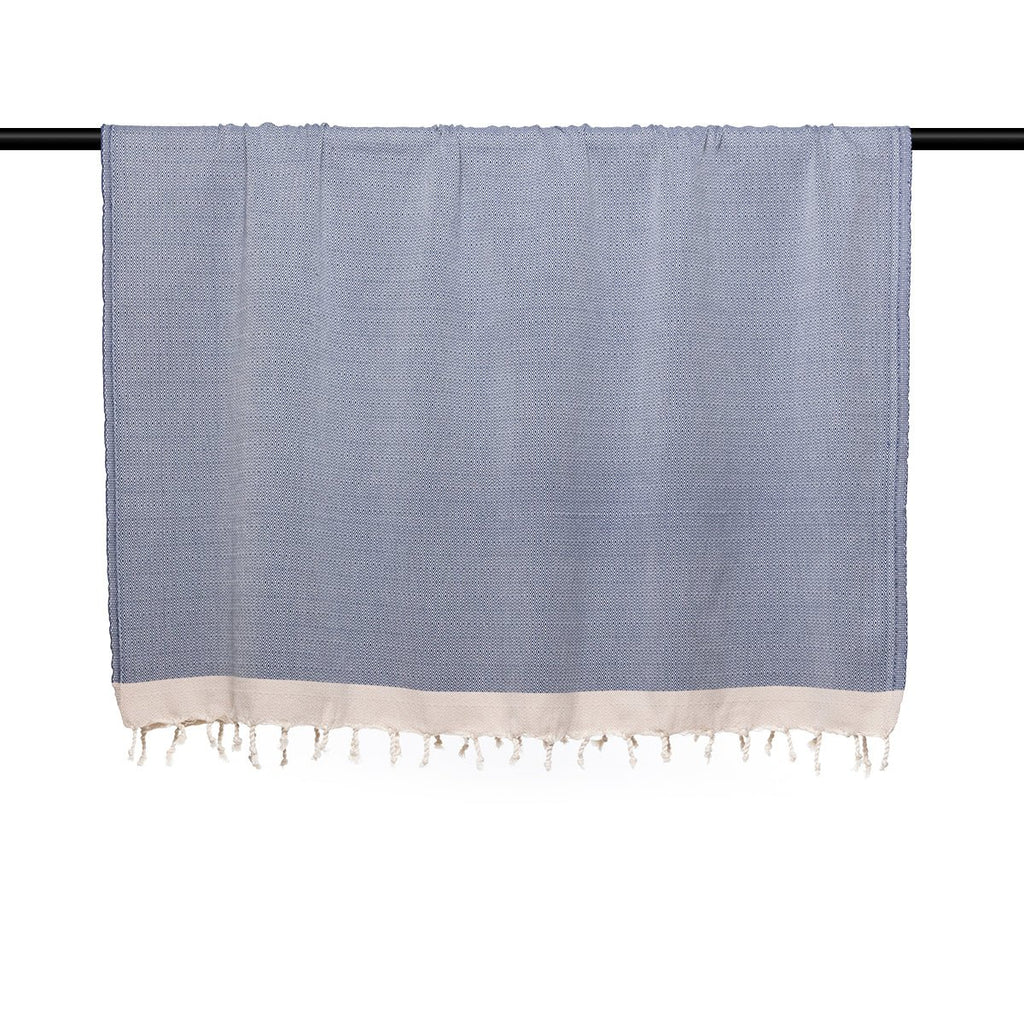 Plaid En Coton Courchevel - Bleu Marine - Febronie - The Bradery