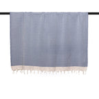 Plaid En Coton Courchevel - Bleu Marine - Febronie - The Bradery