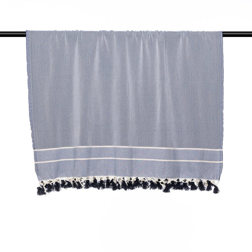 Plaid En Coton Stockholm - Bleu Marine - Febronie - The Bradery