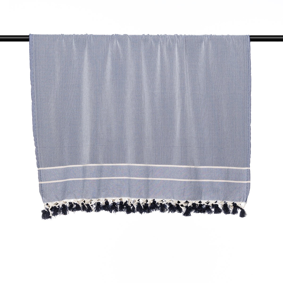 Plaid En Coton Stockholm - Bleu Marine - Febronie - The Bradery