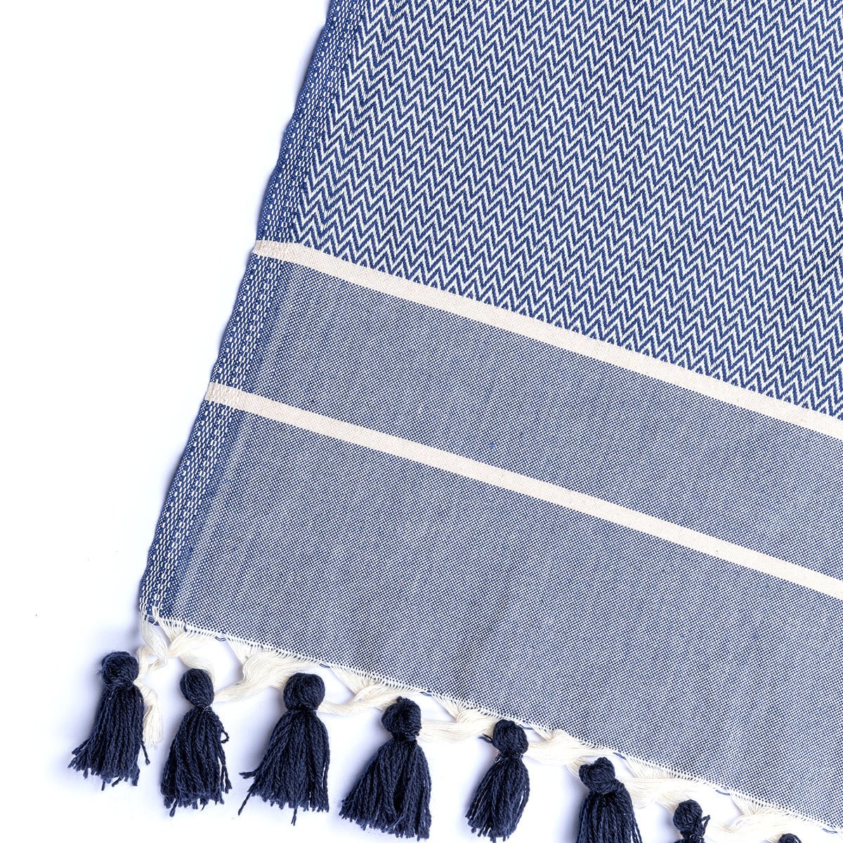 Plaid En Coton Stockholm - Bleu Marine - Febronie - The Bradery