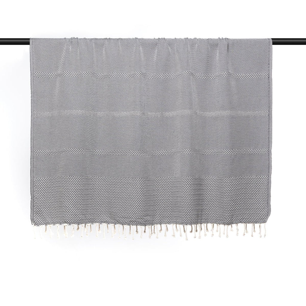 Plaid Jacquard Oslo - Gris Moyen - Febronie - The Bradery