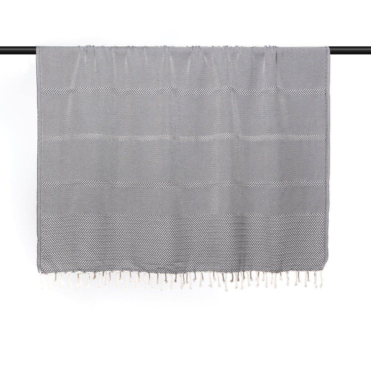 Plaid Jacquard Oslo - Gris Moyen - Febronie - The Bradery