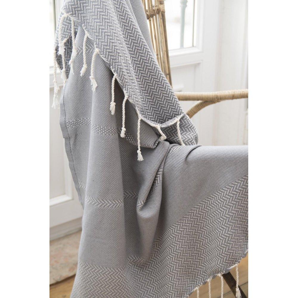 Plaid Jacquard Oslo - Gris Moyen - Febronie - The Bradery