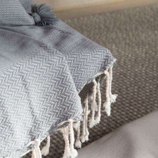 Plaid Jacquard Oslo - Gris Moyen - Febronie - The Bradery