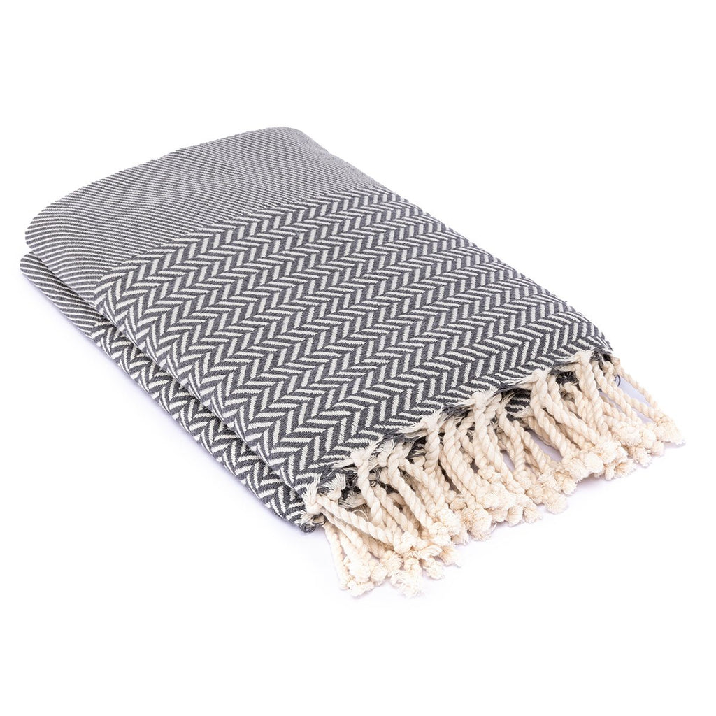 Plaid Jacquard Oslo - Gris Moyen - Febronie - The Bradery